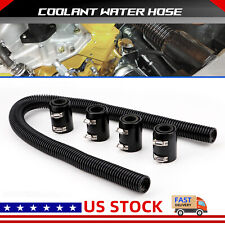 48universal Water Hoses Adapter Coolant Radiator Hose Kit With 4pc Caps Black
