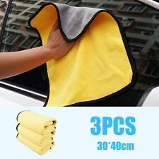 3pcs Car Wash Towel Microfiber Plush Cleaning Drying Cloth Car Care Cloth 30x40