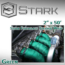2 X 50ft Exhaust Header Fiberglass Heat Wrap Tape W 5 Steel Ties - Green H