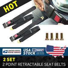 2 X 2 Point Retractable Safety Seat Belt Lap Diagonal Extend For Car Truck Suv
