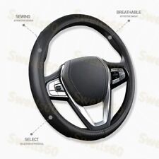 Red 15 Diameter Car Auto Steering Wheel Cover Genuine Leather For Chevrolet 1