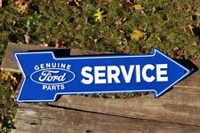Ford Service Genuine Parts Embossed Arrow Tin Metal Sign - Dealer - Trucks