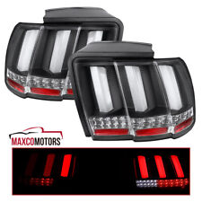Black Tail Lights Fits 1999-2004 Ford Mustang Sequential Signal Tube Led Lamps