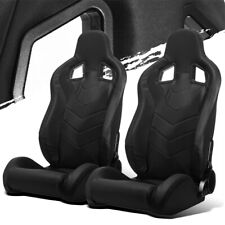 Black Pvc Leather Leftright Reclinable Elite Style Racing Car Seats Slider