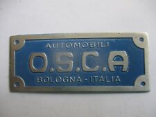 Osca Fiat 1500 1600 Nameplate Motor Shield S92