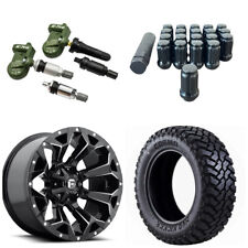 Fuel D576 Assault 20x10 -22 Wheels Rims Package W Tires Cosmo Mud Kicker