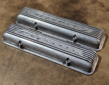 Vintage Early Corvette Finned Valve Covers Sbc Early 265 283 V8 Hot Rod 7 Fin Gm