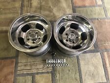 Vintage Pair 2 15x10 Polished Us Mags Style 5on5 Chevy G10 Van C10 Truck Nice
