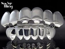 Custom Fit Silver Plated Joker Teeth Grillz Caps Top Bottom Set Grill Molds