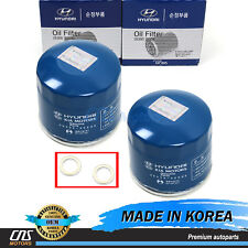 Genuine Oem Engine Oil Filters Washers 2pack For Hyundai Kia 2630035505