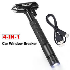 Car Window Breaker Seatbelt Cutter Flashlight 4-in-1 Emergency Escape Tool