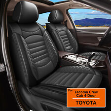 Car Seat Covers Pu Leather Full Set Pad For Toyota Tacoma Crew Cab 2007-2024