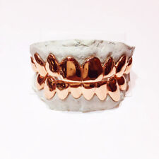 Solid 10k 14k Solid Rose Gold Custom Fit Plain Real Gold Grill Grillz Gold Teeth