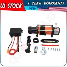 12v 9500lbs Electric Winch Tow Trailer Synthetic Rope Off Road For Jeep Wrangler