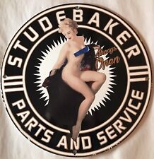 Vintage Style Studebaker Parts And Service Porcelain Sign 12 Inch