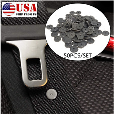 50pcs Car Safety Seat Belt Button Buckle Stop Universal Anti Slip Stopper Gray