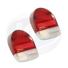 1968-1970 Vw Beetle Bug Red Clear Tail Light Lens Set Of 2 Pair Left Right