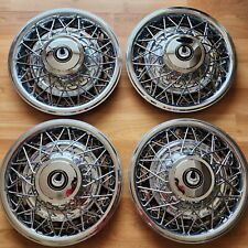 New Set Of 4 Hub Caps 14 Inch Rear Wheel Drive Type Metal Wire Wheel Covers