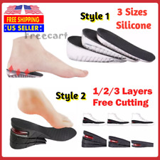 Shoe Insoles Invisible Height Increase Silicone Gel Heel Lift Taller Inserts Pad