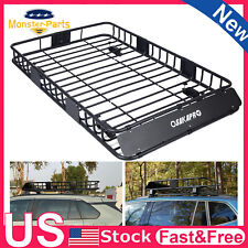 For Jeep 64 X 39 X 6 Rooftop Cargo Carrier Basket Rack Luggage Holder Wstrap