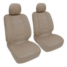 Beige Leatherette Car Seat Covers Front Pair Set Of 2 Faux Leather