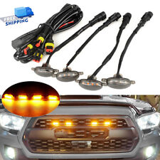 4x Raptor Style Smoked Lens Amber Led Front Grille Running Lights For Ford F150