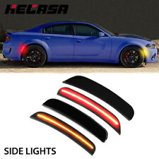 For Dodge Charger 2015-2022 Front Rear Bumper Side Marker Light Lamps Smoked Led