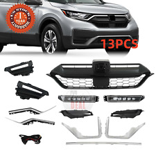 13pcs For 2020-2022 Honda Crv Front Grille Headlight Trim Fog Light Bracket Set