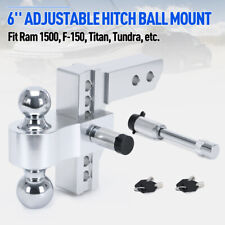 2 Receiver 6 Drop Adjustable Towing Hitch Dual Ball Mount Trailer 12500 Lb
