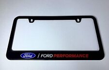Black Ford Performance Logo Premium Carbon Stainless Steel License Plate Frame