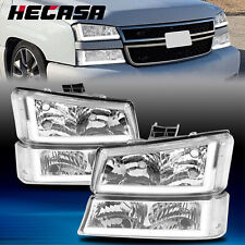For 03-07 Chevy Silverado Avalanche Led Drl Headlight Bumper Lamps Chromeclear