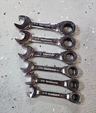 Gearwrench 6-pc Sae Ratcheting Stubby Combination Wrench Set 85027t