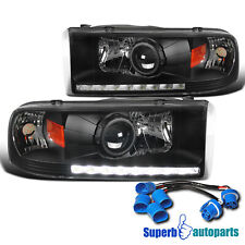 Fit 1994-2001ram 1500 1994-2002 2500 3500 Black Led Sport Projector Headlights