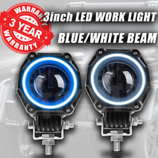 2pcs 3 Universal Projector Blue Led Drl Halo Angel Eyes Fog Lights Lamp Kit Us
