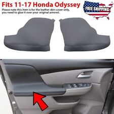 2pc For Honda Odyssey 2011-2017 Door Armrest Replacement Cover Leather Dark Gray