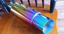 New High Performance Rainbow Full Color Anodized Muffler 2 Inlet 4 Exit Loud