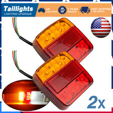 1pair Led Trailer Lights Light Square Tail Stop Indicator Truck Lamp Upgrade Kit