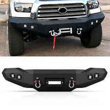 Fits 2007-2013 Toyota Tundra Heavy Steel Front Bumper Winch Ready W 4x Leds