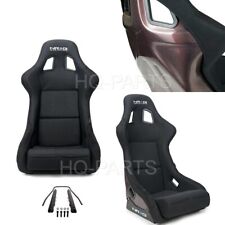 Nrg Red Carbon Fiber Fixed Bucket Racing Seat Large Black Fabric Suede Slider
