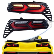 Vland Red Pair Led Tail Lights For 2014-2019 Corvette C7 Wsequential Indicators