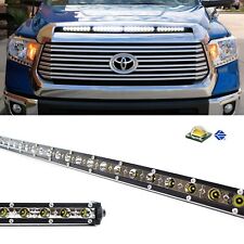 108w 36 Led Light Bar W Hood Scoop Bulge Mounting Wiring 14-21 Toyota Tundra