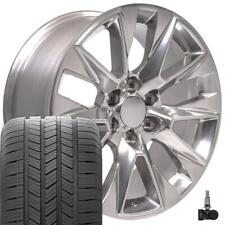 20 Inch Polished 5920 Rims Goodyear Tire Tpms Set Fit Yukon Sierra 20x9