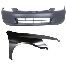 Front Bumper Cover Kit Includes Right Fender For 2003-2005 Honda Accord Capa