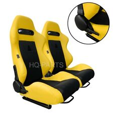 2 X Tanaka Yellow Black Racing Seats For Ford Mustang Cobra