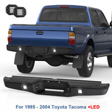 Black Rear Steel Step Bumper Assembly W Led For 1995-2004 Toyota Tacoma Pickup