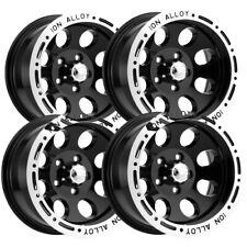 Set Of 4 Ion 174 15x10 5x4.5 -38mm Gloss Black Wheels Rims 15 Inch