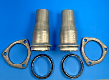 Chevy Small Block V8 2.5 Corvette Rams Horn Manifold 2 Outlet Down Pipe Stub