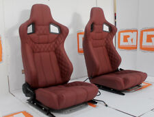 Lri Full Leather Heated Front Burgundy Corbeau Seats Fit Land Rover Defender ...