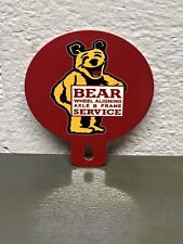 Bear Wheel Aligning Axle Frame Service Metal Plate Topper Sign Gas Oil Garage