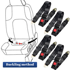 4x Universal Lap Seat Belt 2 Point Adjustable Retractable Car Single Seat Belt